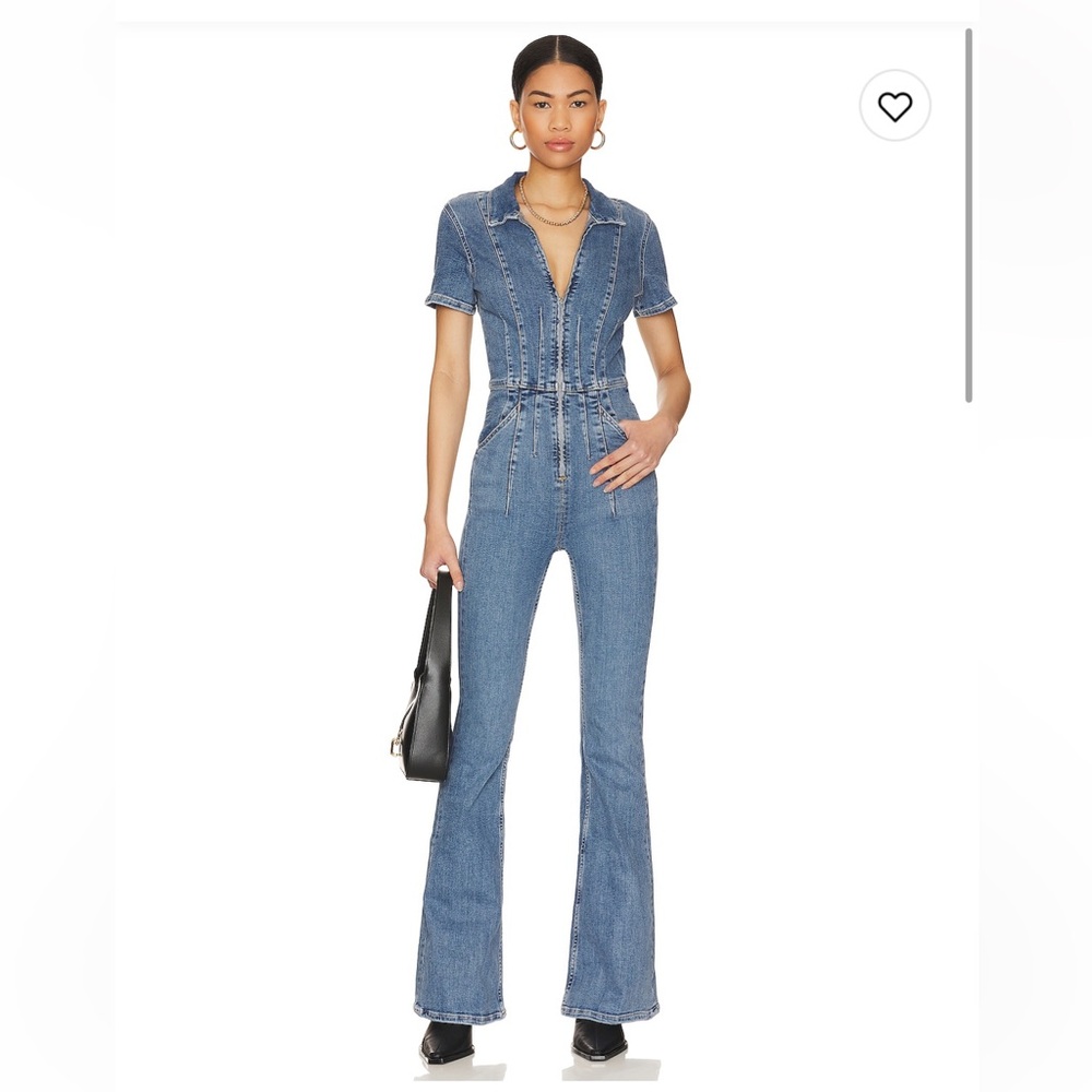 FP Movement by Free People Blue Denim Jumpsuit